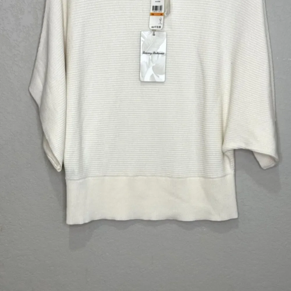 Tommy Bahama Sweater Womens Small Coconut Bonita Kimono Sleeve Boatneck Pullover